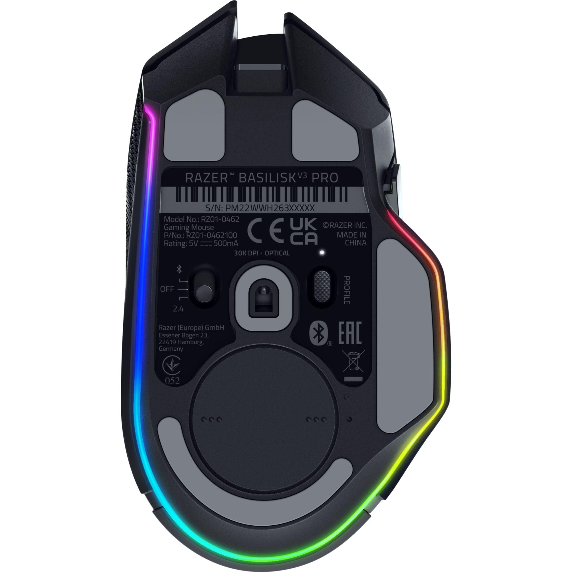 Razer Basilisk V3 Pro Wireless Gaming Mouse: HyperScroll Tilt Wheel - 30K DPI Optical Sensor - Gen-3 Optical Switches - 13-Zone Chroma RGB - 13 Programmable Controls - 3 Connection Modes - Black