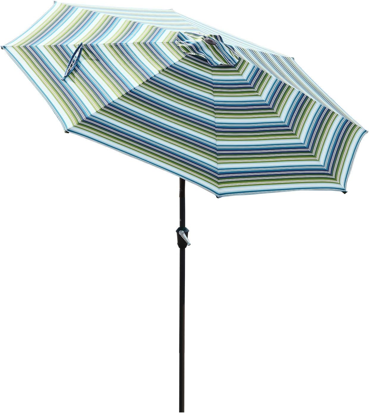 Amazon Com Grand Patio 9 Ft Enhanced Aluminum Patio Umbrella Uv Protected Outdoor Umbrella With Auto Crank And Push Button Tilt Coloured Stripes Garden Outdoor