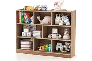 IFANNY Toy Storage Organizer, 3-Tier Kids Bookshelf, 8 Cube Kids' Bookcases, Cabinets & Shelves, Wooden Toy Shelf Organizer, 