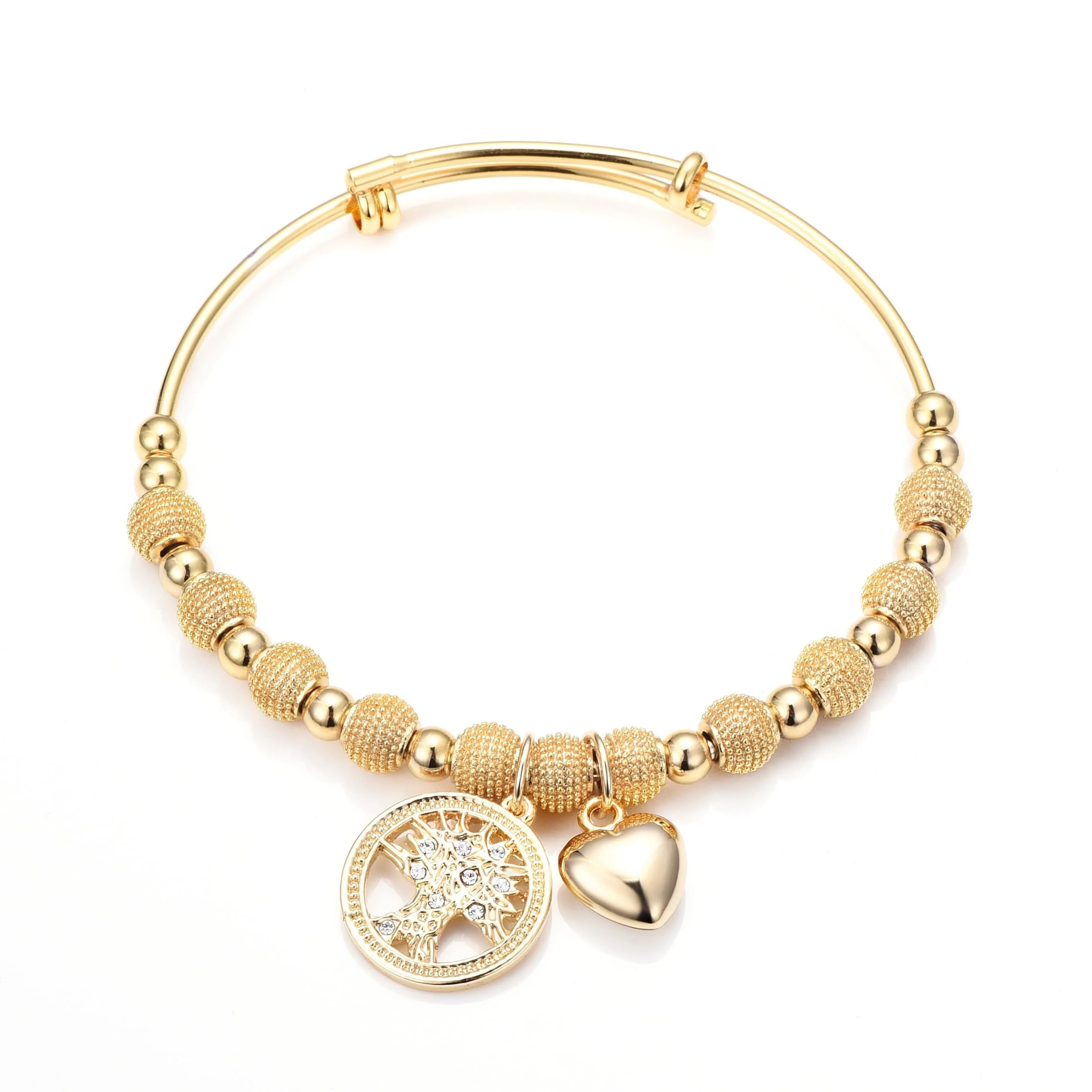 Philip Jones 18k Gold Plated Tree of Life Bangle Created with Zircondia® Crystals