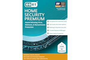 ESET Home Security Premium | Antivirus | 2025 Edition | 10 Devices | 1 Year| Password Manager | Privacy Protection | Ransomware | Anti-Theft | Digital Download [PC/Mac/Android]
