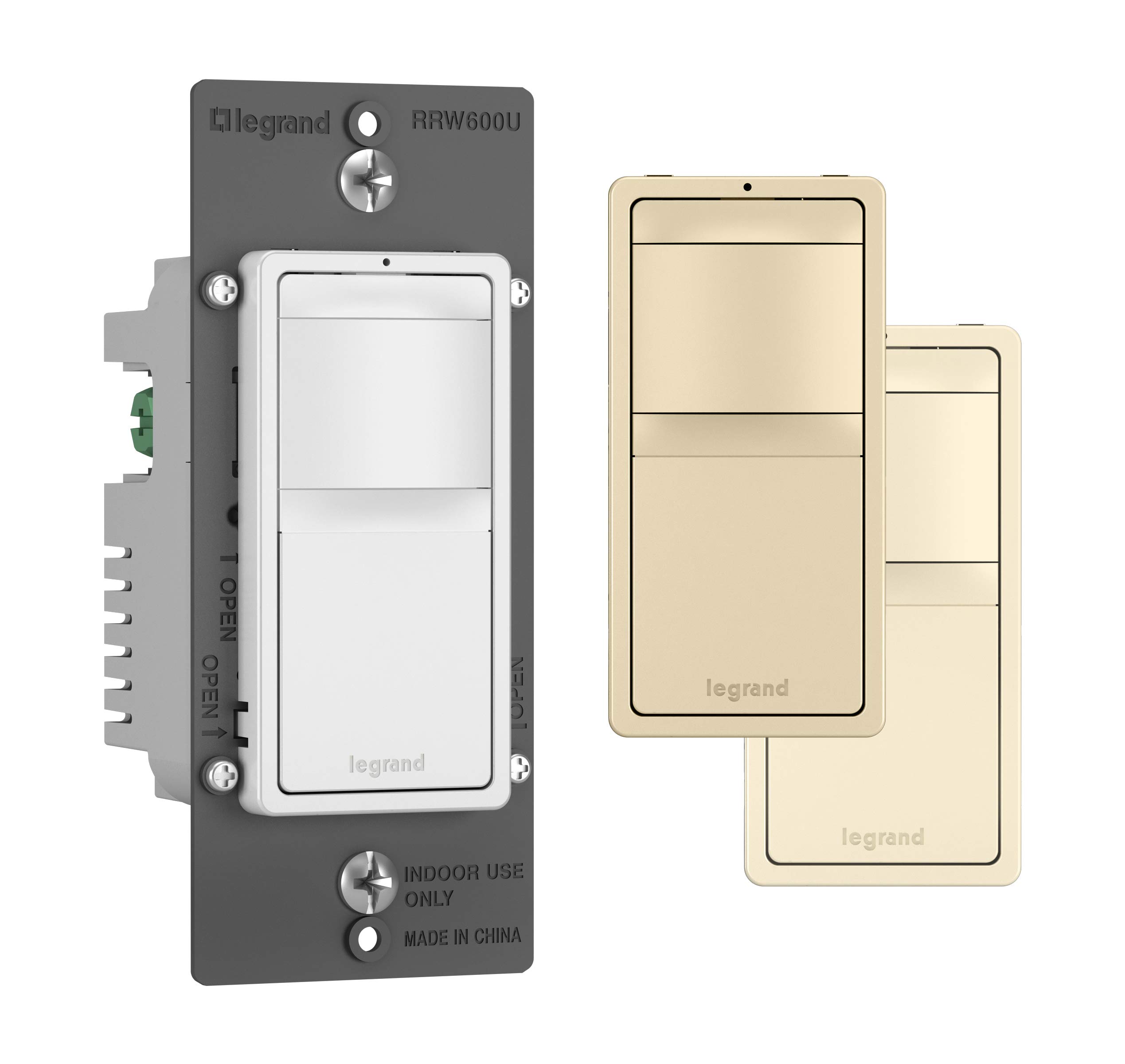 Photo 1 of Legrand radiant RRW600UTCCCV4 600W Occupancy Motion Sensor Light Switch, 180 Degree Coverage, Auto On/Auto Off, Single Pole, White/Light Almond/Ivory (1 Count)