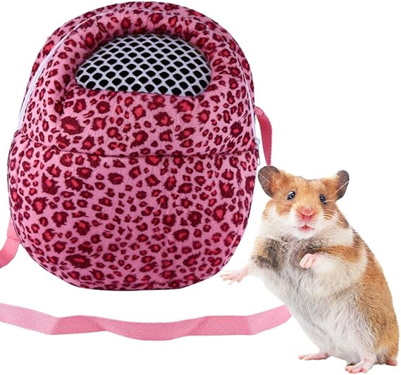 HEEPDD Hamster Carrier,Plush Carrying Bag Mesh Zipper Breathable Travel