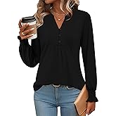 Ivicoer Womens Tops Long Sleeve Shirts for Women V Neck T Shirts Blouses for Women Dressy Casual