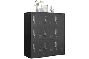IKIMI Metal Lockers for Employees, Office Storage Locker, Employee Lockers with Lock and Card Slot, Steel Staff Locker Storage Cabinet for Gym Home Office School Garage,Assembly Required