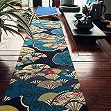 テーブルランナー　和風　リネン　花柄　インテリア　飾り付け　テーブルマット (180x 20cm)