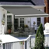 iropro 2.5x2M Grey Manual Retractable Patio Awning Sun Shade Canopy Gazebo UV view 1