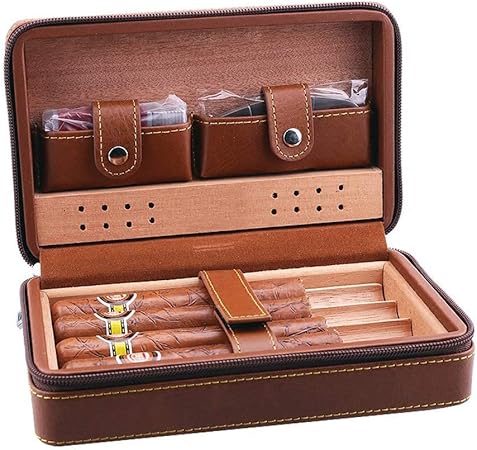 Humidor De Cigarros Estuche De Puros De Cuero Caja De Puros De Cigarros Estuche De Viaje
