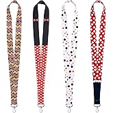 Pounchi Cute Kids Lanyard (4 Pcs) for ID Badge Holder Keys Wallet, Cute Cartoon Lanyards for School Office Party Supplies Teens