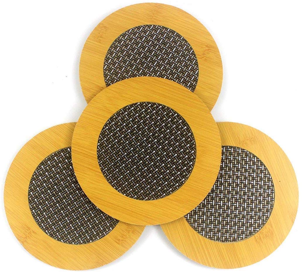 Buy Coaster Placemat Pad Bamboo Tea Heat Pads For Hot Coffee Home Office Kitchen Dining Table Top Set Of 4 Online At Low Prices In India Amazonin