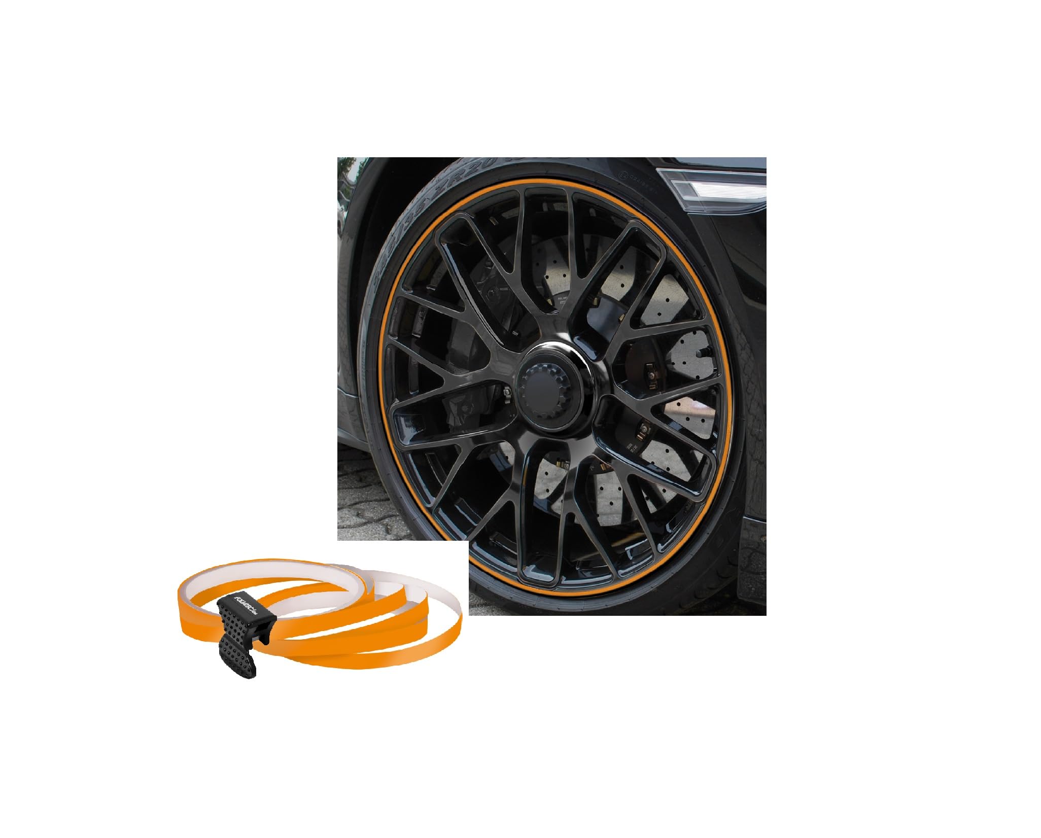 Foliatec Pin-Striping Rim Design Orange - Width = 6mm: 4x2, 15 Meter