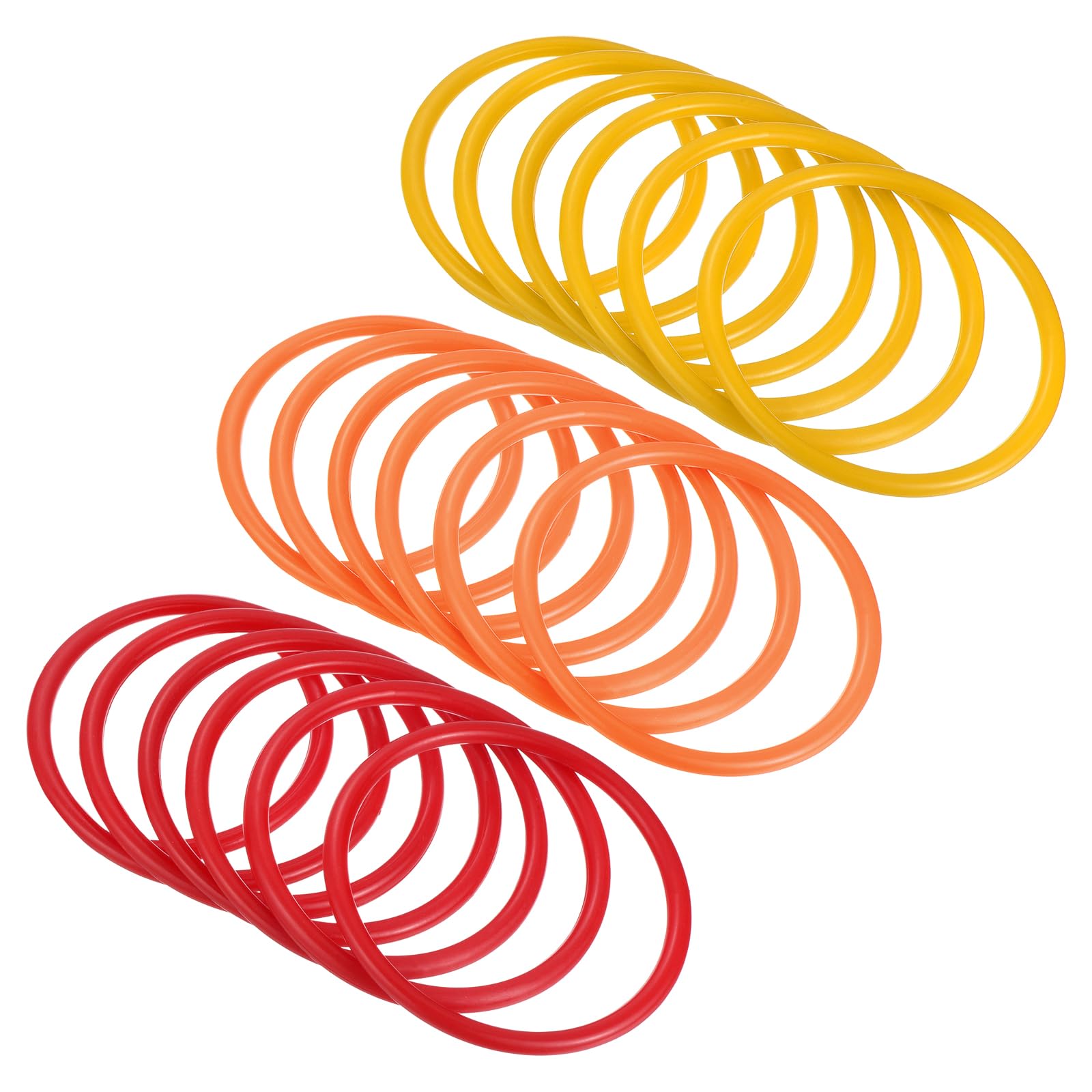 PATIKIL Carnival Ring-Toss Rings 8cm ID, 18 Pack Plastic Hoop for Outdoor Party Favor Game Booth (Orange, Red, Yellow)
