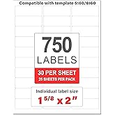 Cranium Press Perfect Peel Printable Address Labels, 1" x 2-5/8" Customizable Stickers, White, 750 Blank Mailing Labels, Great for Mailing, Shipping, and More (Compatible with 8160)