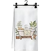 Ghoaoivo Vintage Botanical Bathroom Hand Towels, Rustic Cottagecore Plant Bathtub Decorative Hand Towels for Bathroom Washroom Restroom, 16x24 Inch