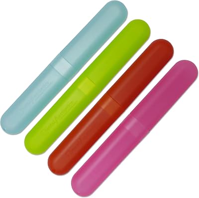 Dental Aesthetics Toothbrush Case Travel Cover Set of 4 - Pink, Blue, Green,