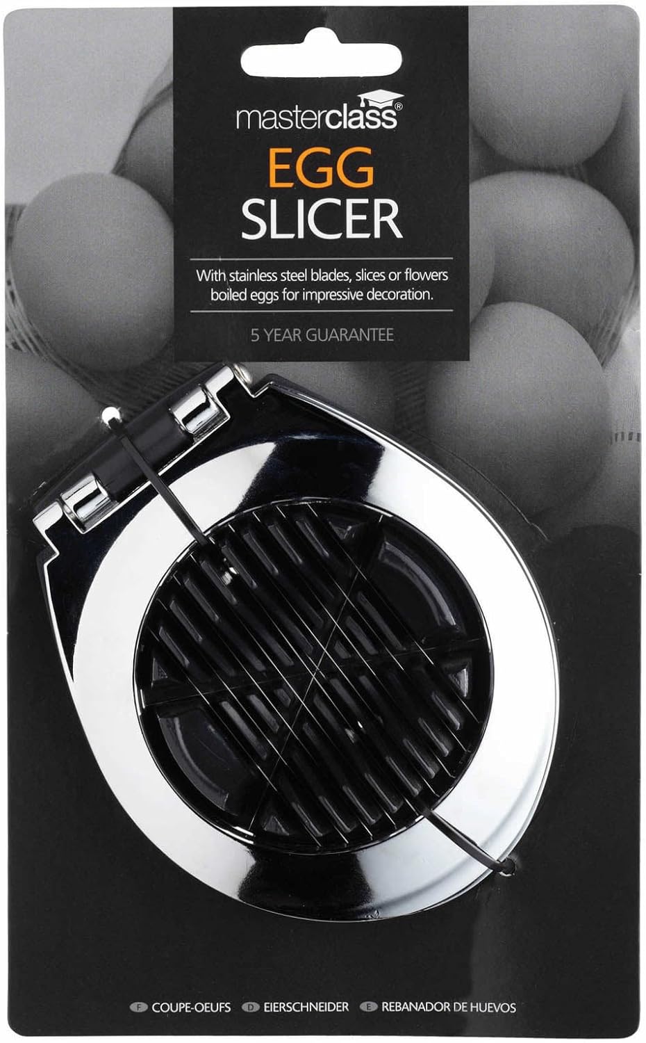 MasterClass Deluxe Boiled Egg Slicer / Wedger, Stainless Steel, Silver - Image 3