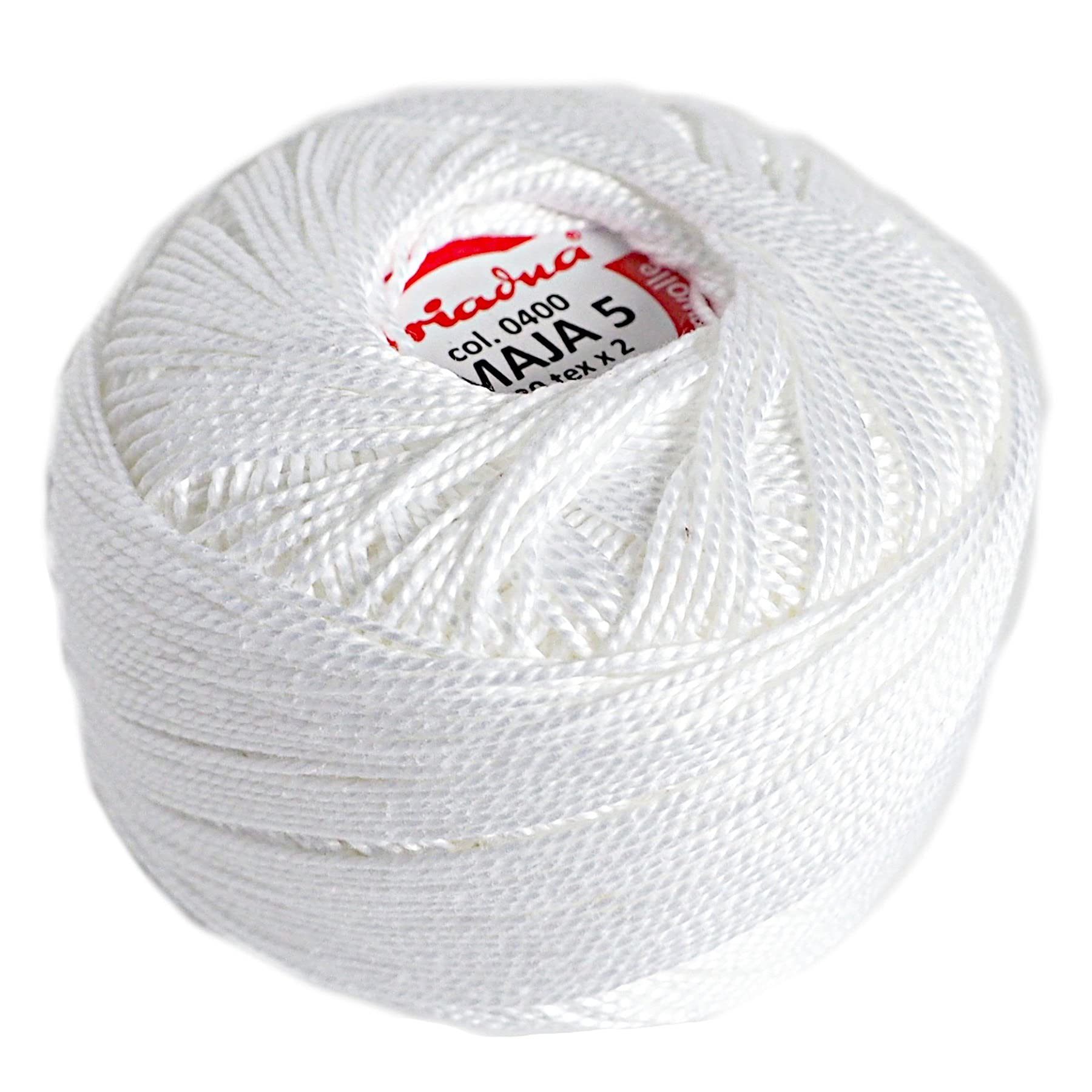 Pearl Crochet Cotton Embroidery Ball Yarn 229yd/210m Quality Thread 50g Size 5 White (0400)