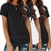SUNBS Womens 3 Pack T-Shirts Short Sleeve Summer Tops Fashion Basic Tees Comfy Casual Vacation Outfits Workout Clothes 2026
