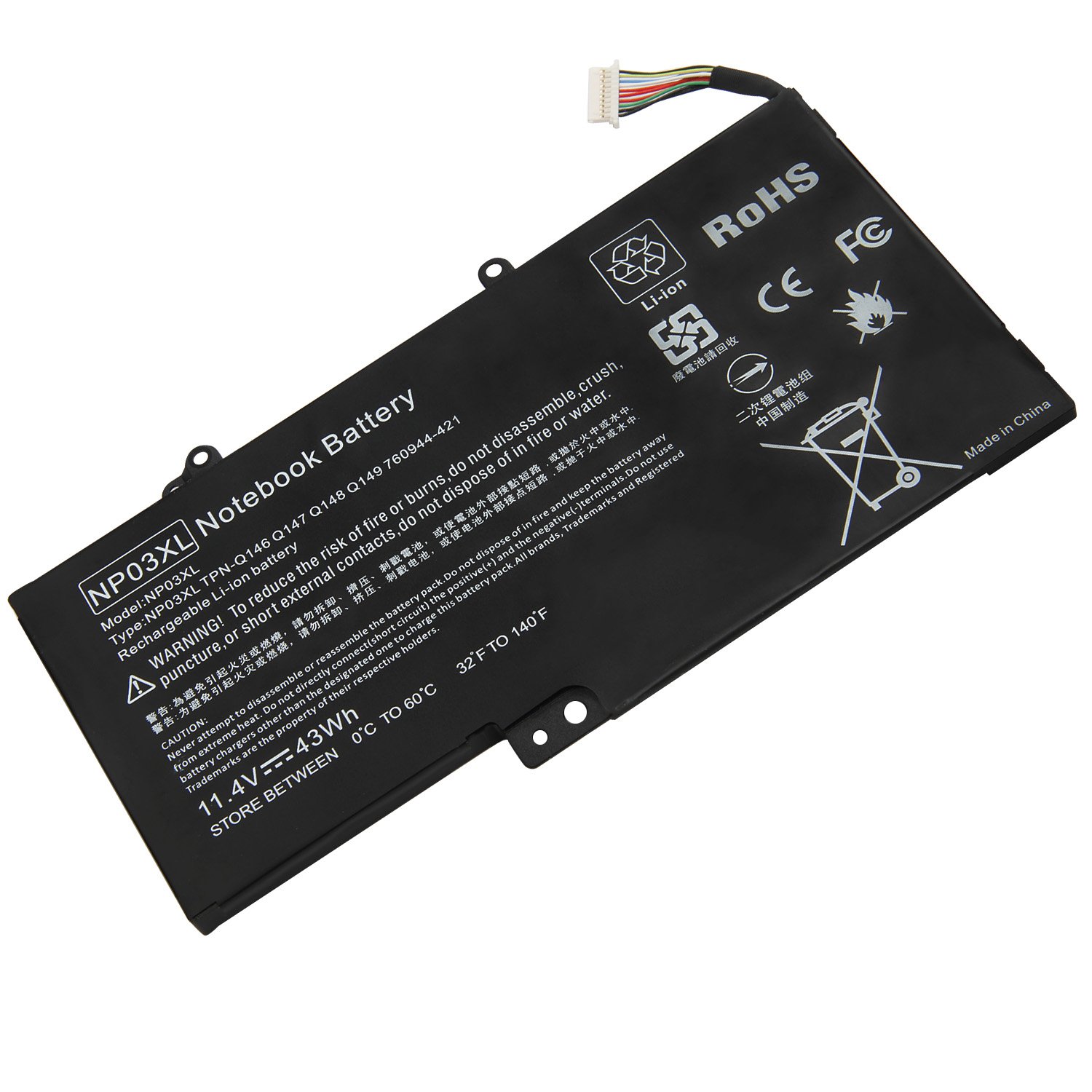 New NP03XL Notebook Battery for HP Envy 15U337CL 15U050CA