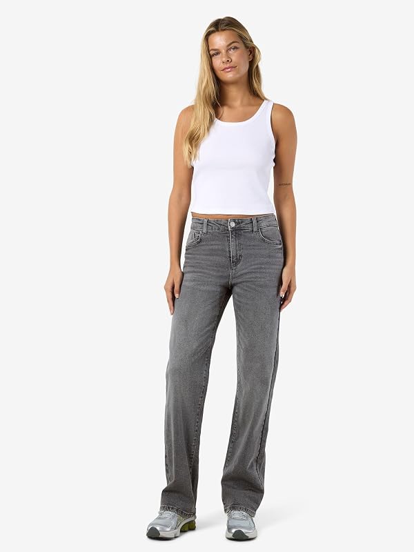 NMYOLANDA Nw Wide Jeans AZ371DG FWD Noos, Denim Grigio Scuro, 26W x 30L — foto 7 di 8
