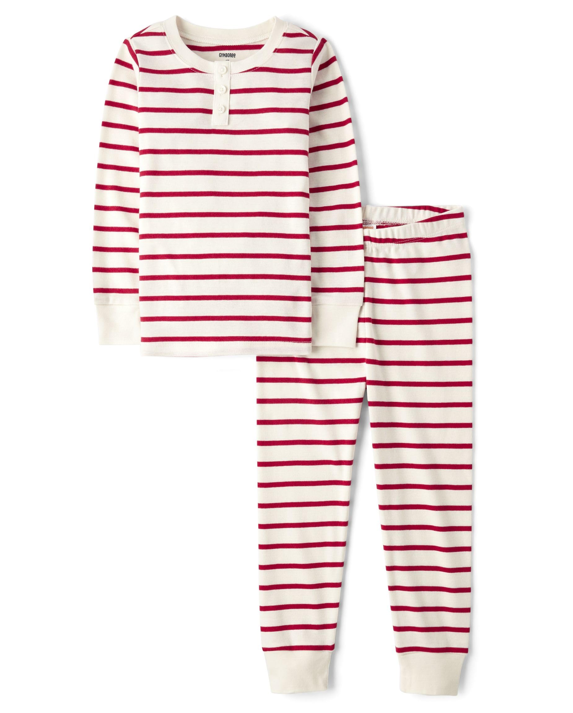 Photo 1 of Gymboree,Gymmie Long Sleeve and Pant Cotton 2-Piece Pajama Sets, Big Kid, Toddler,Candy Cane Stripe,14