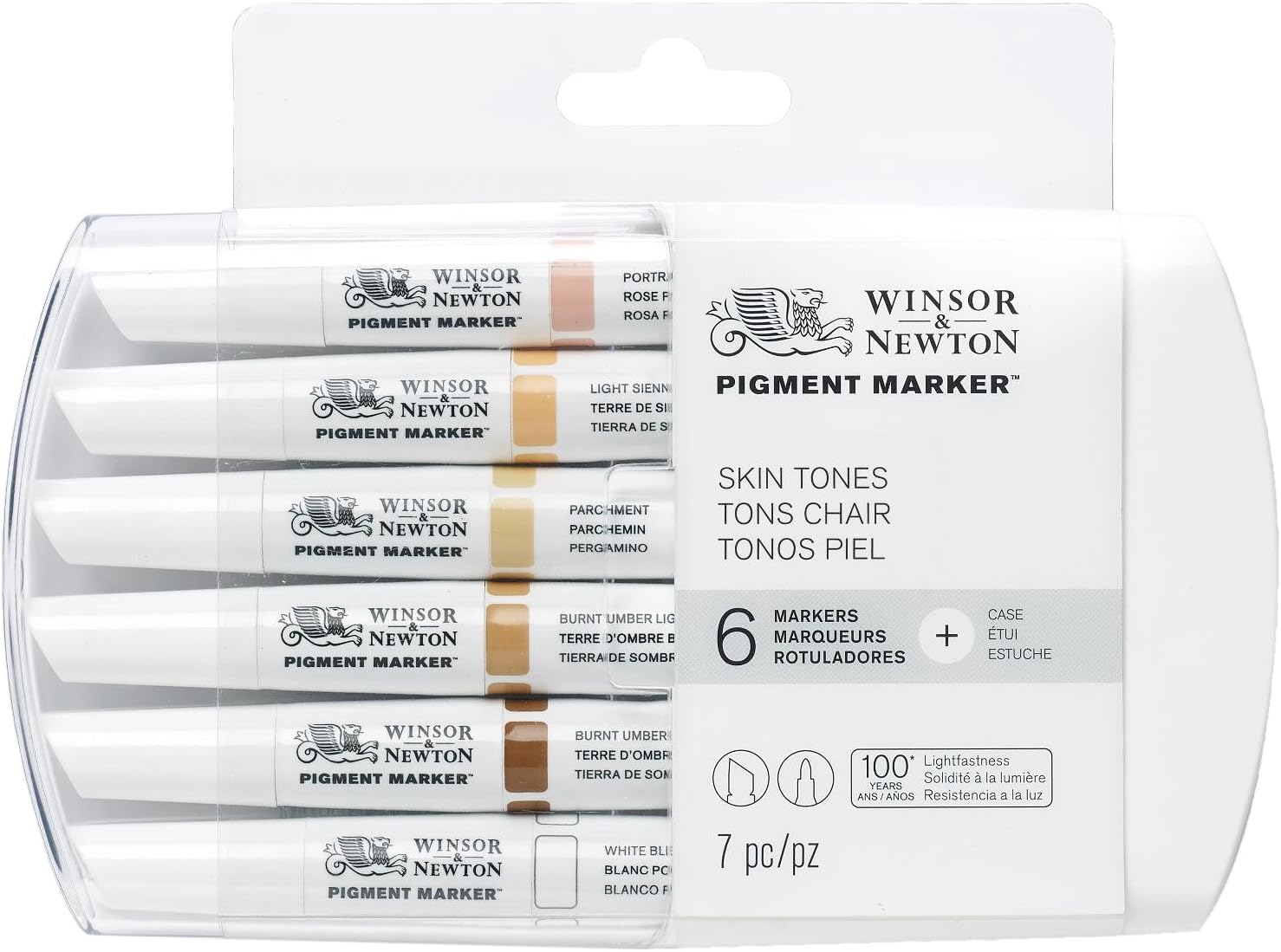 Winsor & Newton Pigment Marker - Skin Tones (Pack of 6), 6 count (Pack of 1)