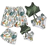 IFFEI Family Matching Mommy and Me Swimsuits Two Piece Bikini Set Tank Top and Bottom Bathing Suits Swimwear