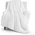 Bedsure Soft White Throw Blanket for Couch, Fluffy White Blankets Fuzzy Fleece Blanket for Sofa Chair, Cozy Sherpa Faux Fur Blanket, White Decor Christmas Blanket White Gifts for Women, Girls, 50x60