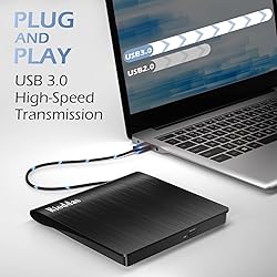 Rioddas External CD/DVD Drive for Laptop, USB 3.0