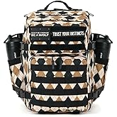 WOLFpak 35L Athletic Gym Backpack - Durable 1000D Waterproof Oxford Material with MOLLE Webbing, Laptop Pocket & Dual Cup Holders, Durable Fitness/Travel/Military Daypack (Argyle Print)