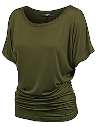 MBJ WT817 Womens Dolman Drape Top with Side