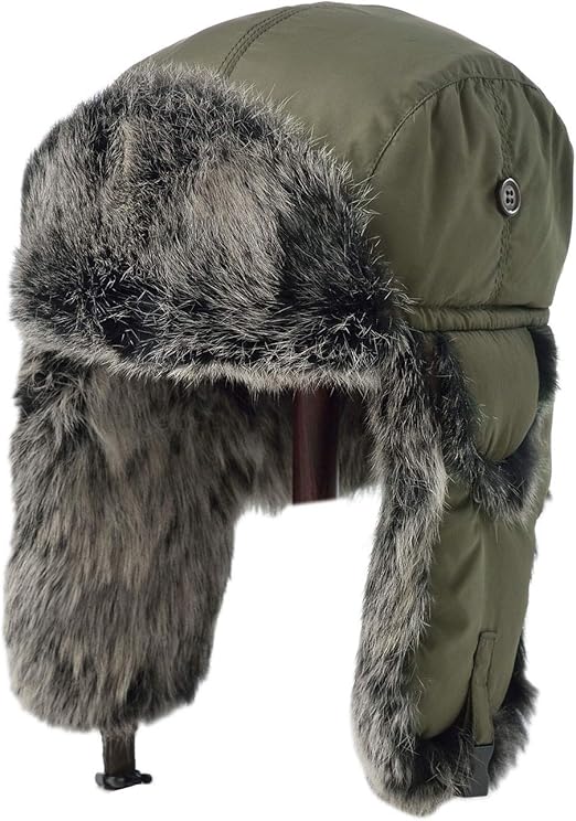 Amazon [CROWN CAP(クラウンキャップ)] Aviator Down（アビエーター ダウン）Olive XLサイズ