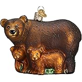 Old World Christmas Animal Collection Glass Blown Ornaments for Christmas Tree Bears