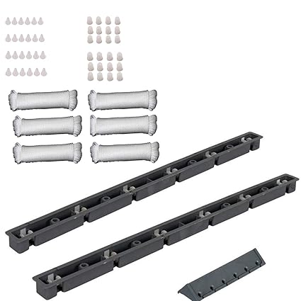 Wudore Plastic Ceiling Cloth Hanger Accessories Kit 3 2 Ceiling Holders 1 Side Holder With Required Screws 6 Nylon Ropes 24 Cones 24 Caps Amazon In Home Kitchen