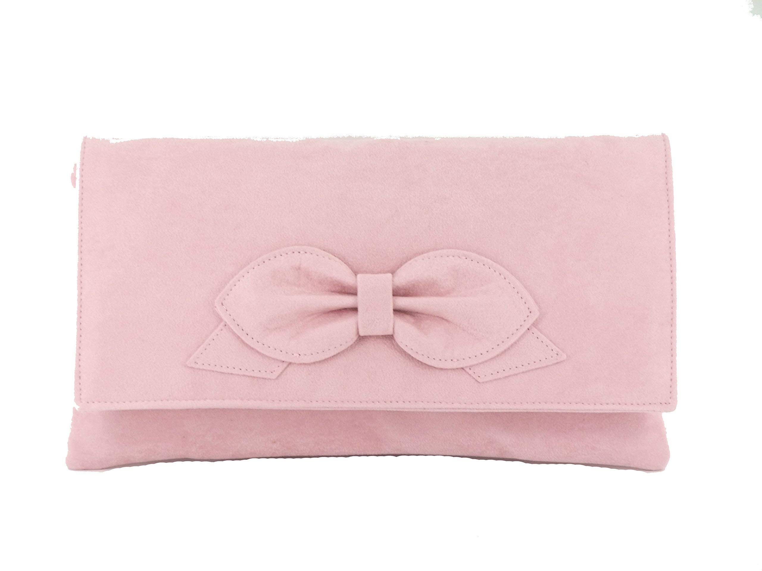 LONI Gorgeous Faux Suede Clutch Shoulder Bow Bag