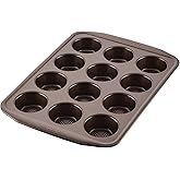 Circulon Nonstick Bakeware 12-Cup Muffin Tin, Brown, Steel
