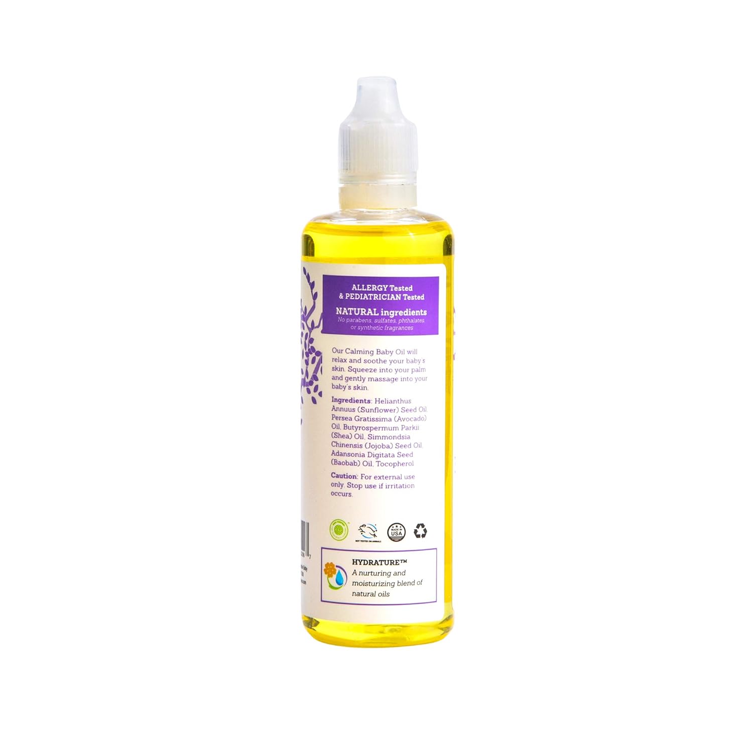 Adorable Baby Natural Baby Oil, EWG VERIFIED for Safety, Contains Hydrature for Added Moisturization, 3.4 oz.: Beauty