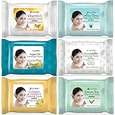 Epielle Makeup Remover Wipes, Remove Waterproof Mascara, Gentle Daily Facial Cleanser Towelettes with Vitamin C, Aloe Vera & Collagen, Stocking Stuffers, 30 Count (Pack of 6)