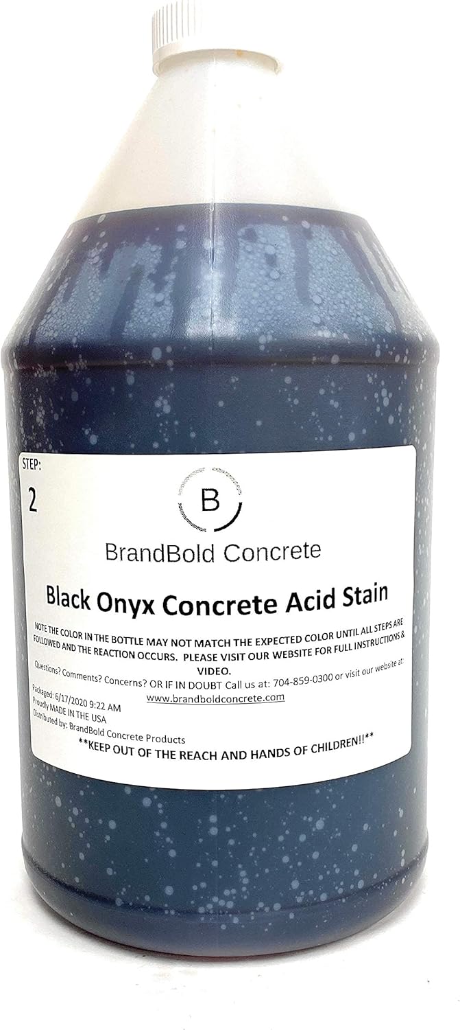 Brandbold Brilliance Concrete Acid Stain Black Onyx Dark Ebony 1 Gallon Step 2 Amazon Com