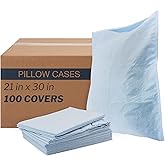 McKesson Disposable Pillow Case Covers Bulk Pillowcase, Single-Use for Medical Hospital Travel, Standard Size, Blue, 21 in x 30 in (100)