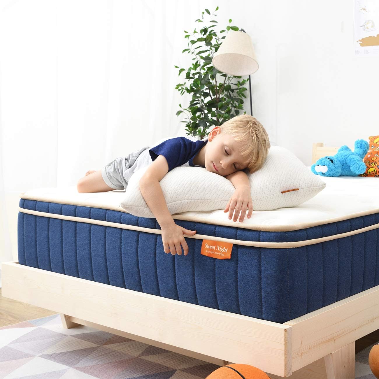 Sweetnight Ocean Blue 8" Hybrid Mattress | Gel Memory Foam & Individually Pocket Springs | Full Size: Furniture & Decor