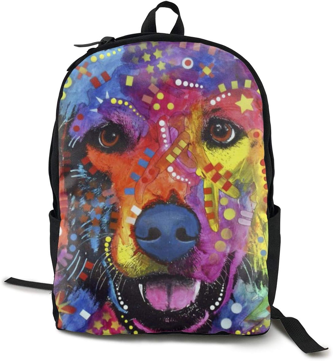YEGFTSN Colorful Golden Retriever Dog Backpack School Bag Bookbag for Kids Boys