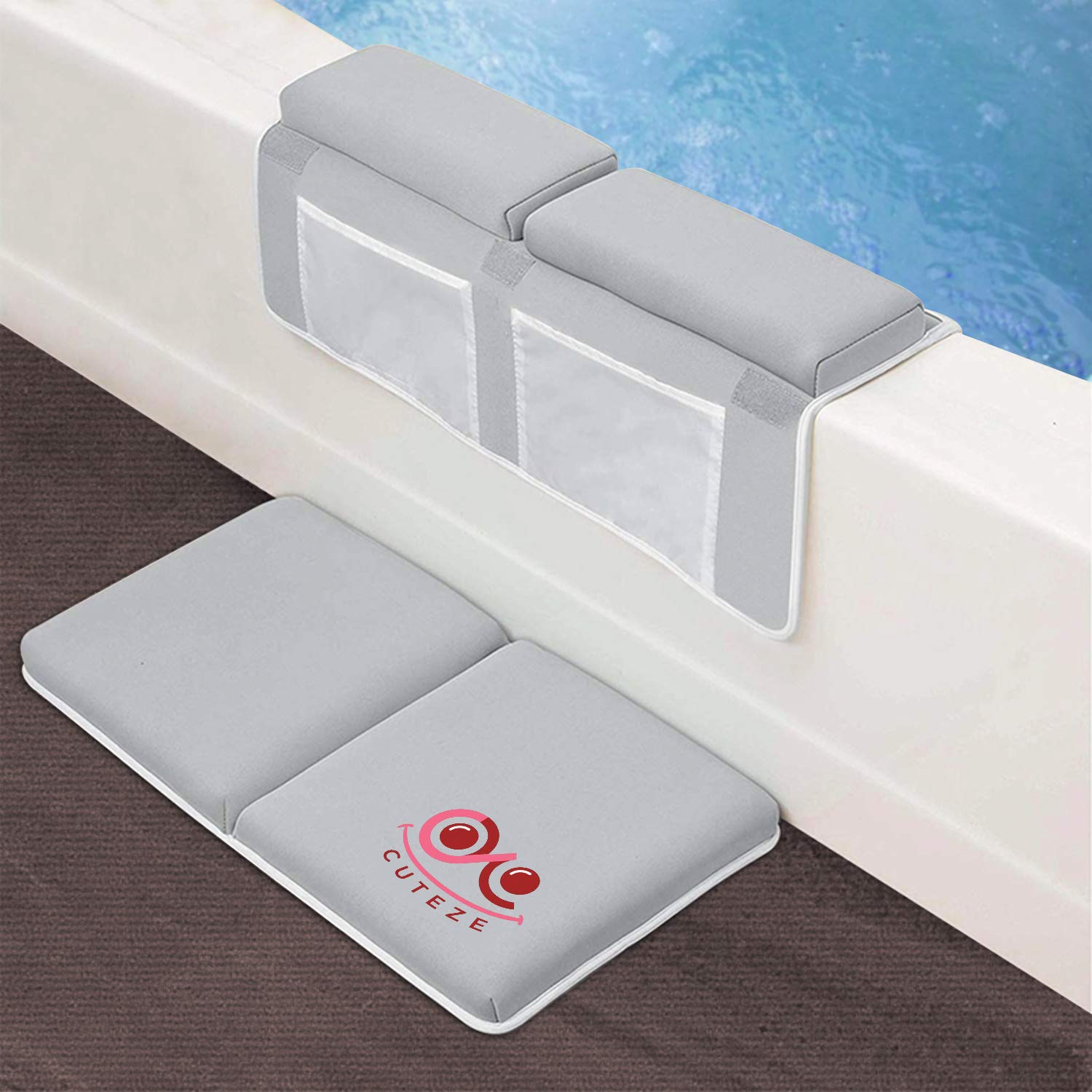 Cuteze Baby Bath Kneeler and Elbow Rest Pad | Kneeling Pad for Baby Bath Tub | Thick Cushion Support for Knee and Elbows | Gray, Unisex : Baby