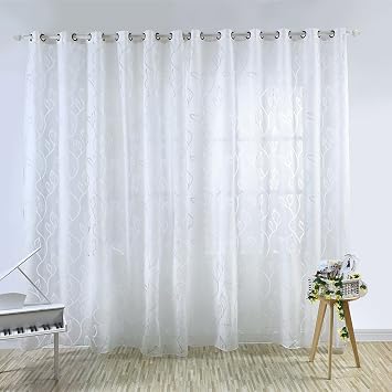 Moresave Wohnzimmer Fenster Vorhang Tull Blumenvorhang Voile