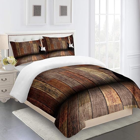 YCLJFQY Funda nórdica 3D Casa de Madera de tablón Creativo Cubierta del