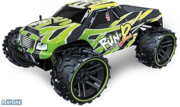 Ferngesteuertes Rennauto für Kinder, gelb-grün, Racecar Offroadtruck fürs Gelände, 1:8, 42 cm, 2.4 GHz Fernbedienung