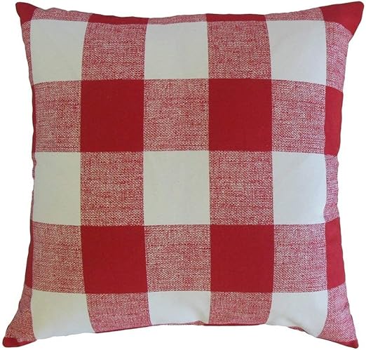 Amazon Com On 1 Piece 24 X 24 Red Plaid Throw Pillow Check