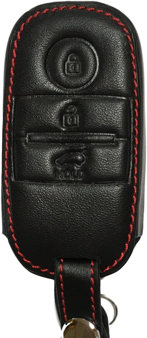 Promostrex Key Case – Genuine Leather Blank For Kia Picanto Rio Pro Cee'd Carens Cee'd Optima Sportage Kia Magentis Soul Venga Case Cover Car Key Model Smart Key/Schlüsselloser Access/Keyless Go
