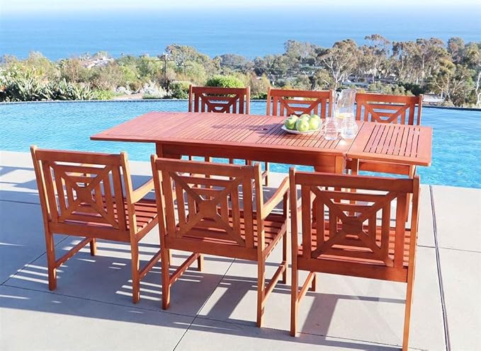 Malibu Eco-friendly 7-PC al aire libre conjunto de comedor de