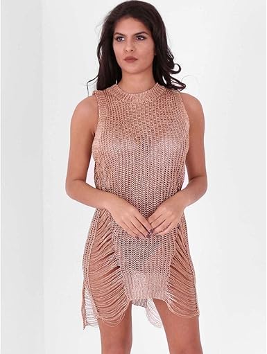 metallic jumper dress